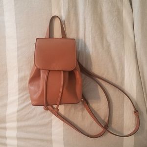 Brown Leather small Backpack